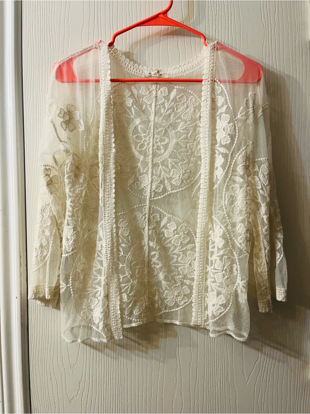 🛍️Rebellion Small Sheer Floral Lace Cardigan - Ivory